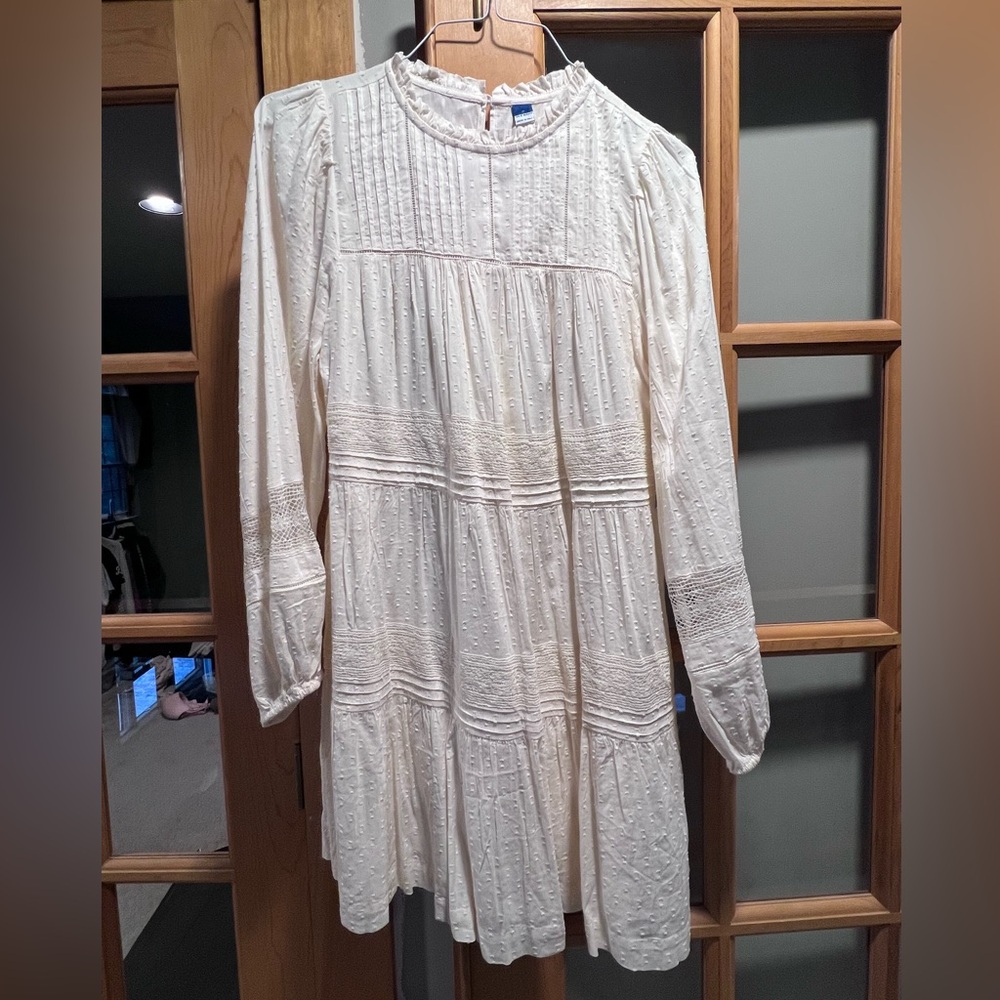 Old Navy Cream Textured Dress